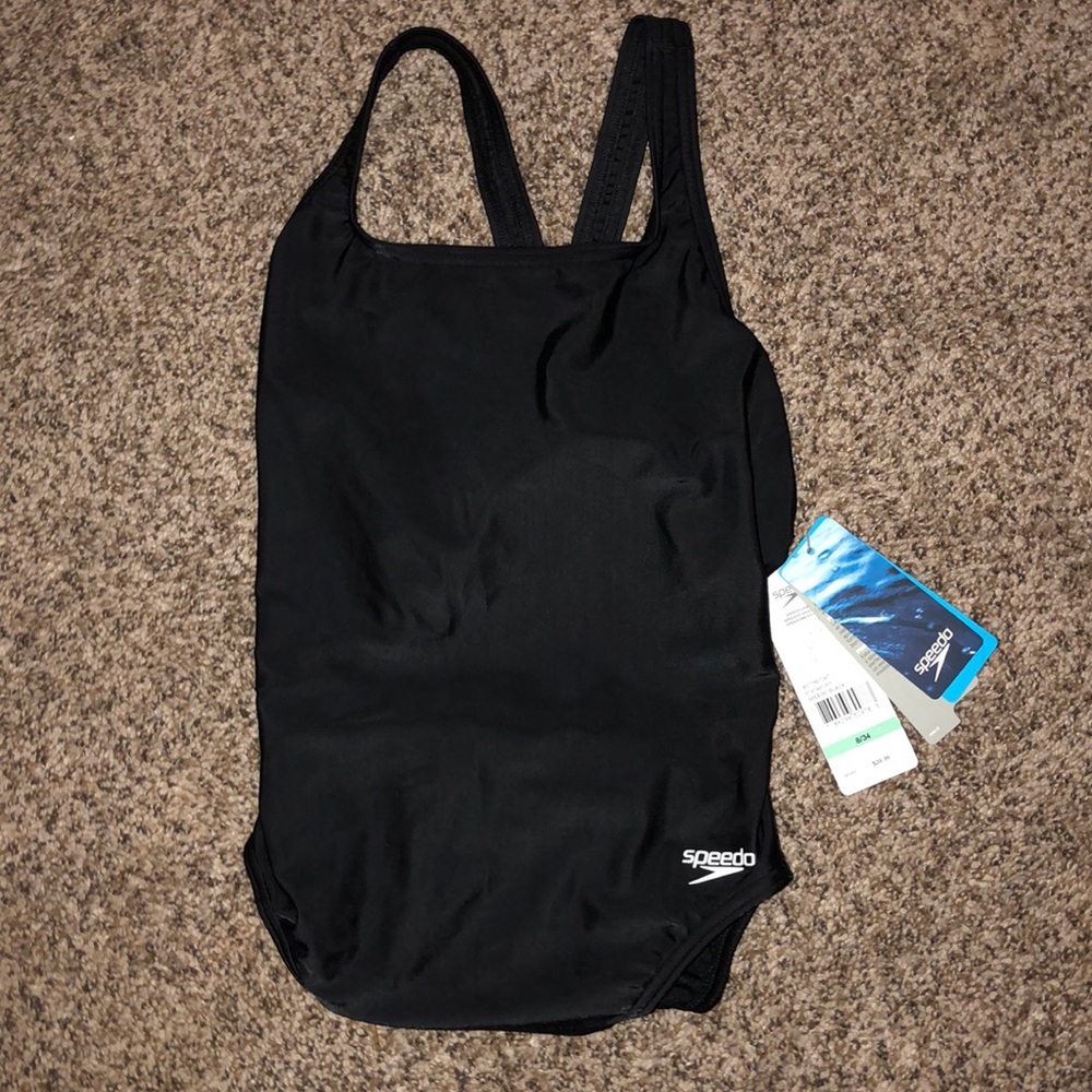 Speedo women’s black bathing suit. One piece.